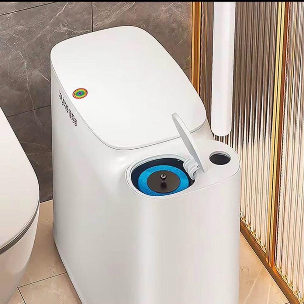 White Smart Toilet with Blue Accent